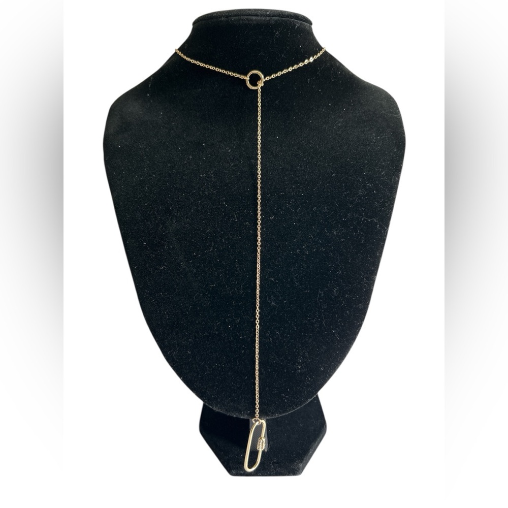 LC Lauren Conrad Gold Tone Circle /Paperclip Pendant Necklace